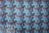 Dutch digital 'prismata blues' viscose knit Oeko-Tex cert. 1.875 yd
