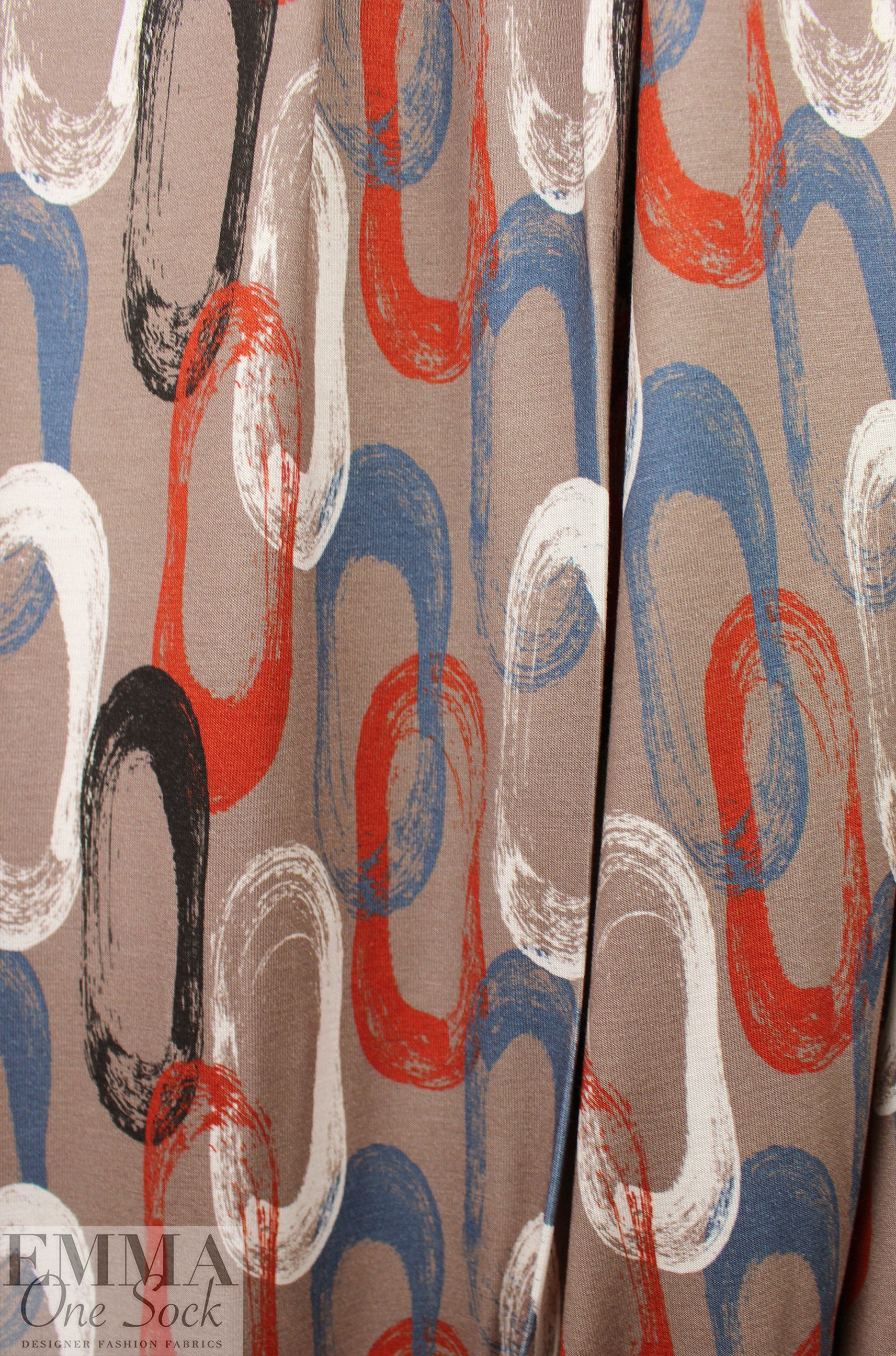 Dutch digital 'painted elipses' viscose knit Oeko-Tex cert. 1.5 yd