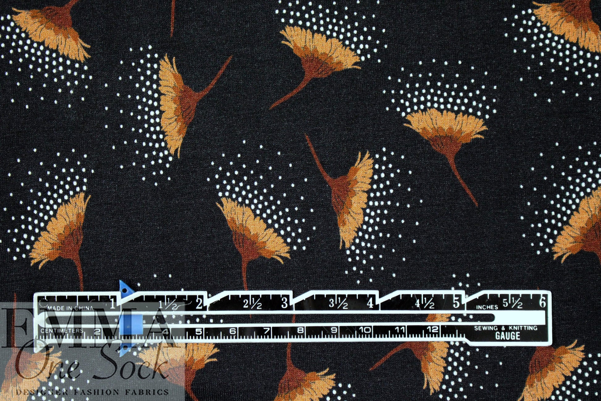 Dutch digital 'seeding flower' VISCOSE knit Oeko-Tex cert. .75 yds