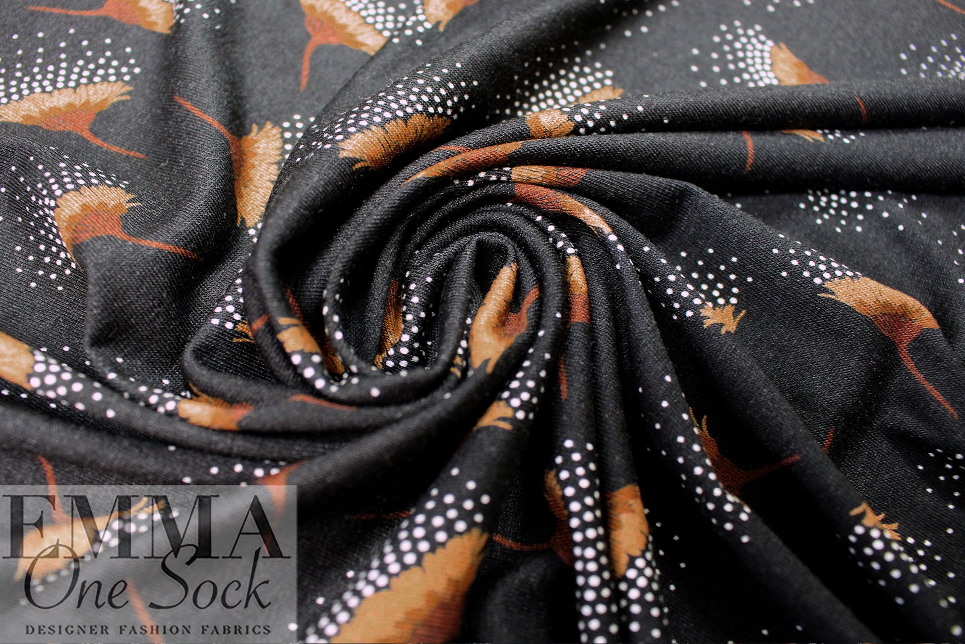 Dutch digital 'seeding flower' viscose knit Oeko-Tex cert. 1 yard