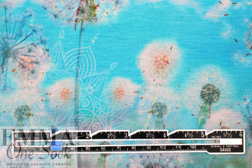 Dutch digital 'dandelion puffs' viscose knit Oeko-Tex cert. 1.875 yds