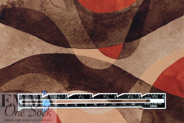 Dutch digital 'red earth waves' viscose knit Oeko-Tex cert. .5 yds