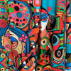 Dutch 'Picasso's people' viscose challis woven .75 yds