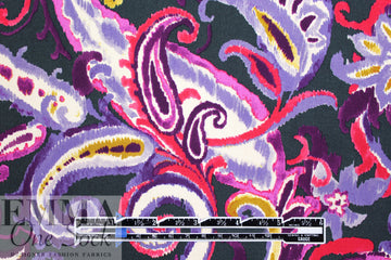 Italian 'Ikat paisley' ECOVERO viscose challis woven .5 yds