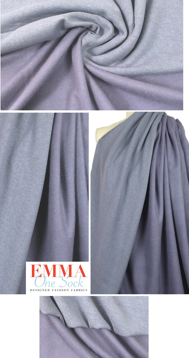 organic eco fleece-backed sweatshirt knit - lavender-gray