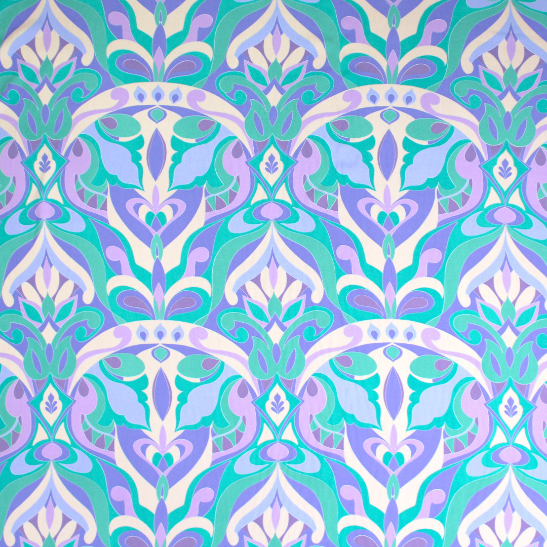 ECOVERO 'arboretum scroll' viscose crepe woven 2 yd