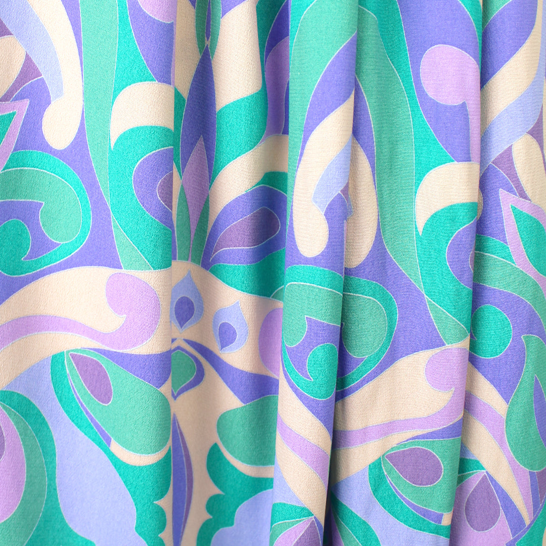 ECOVERO 'arboretum scroll' viscose crepe woven 2 yd