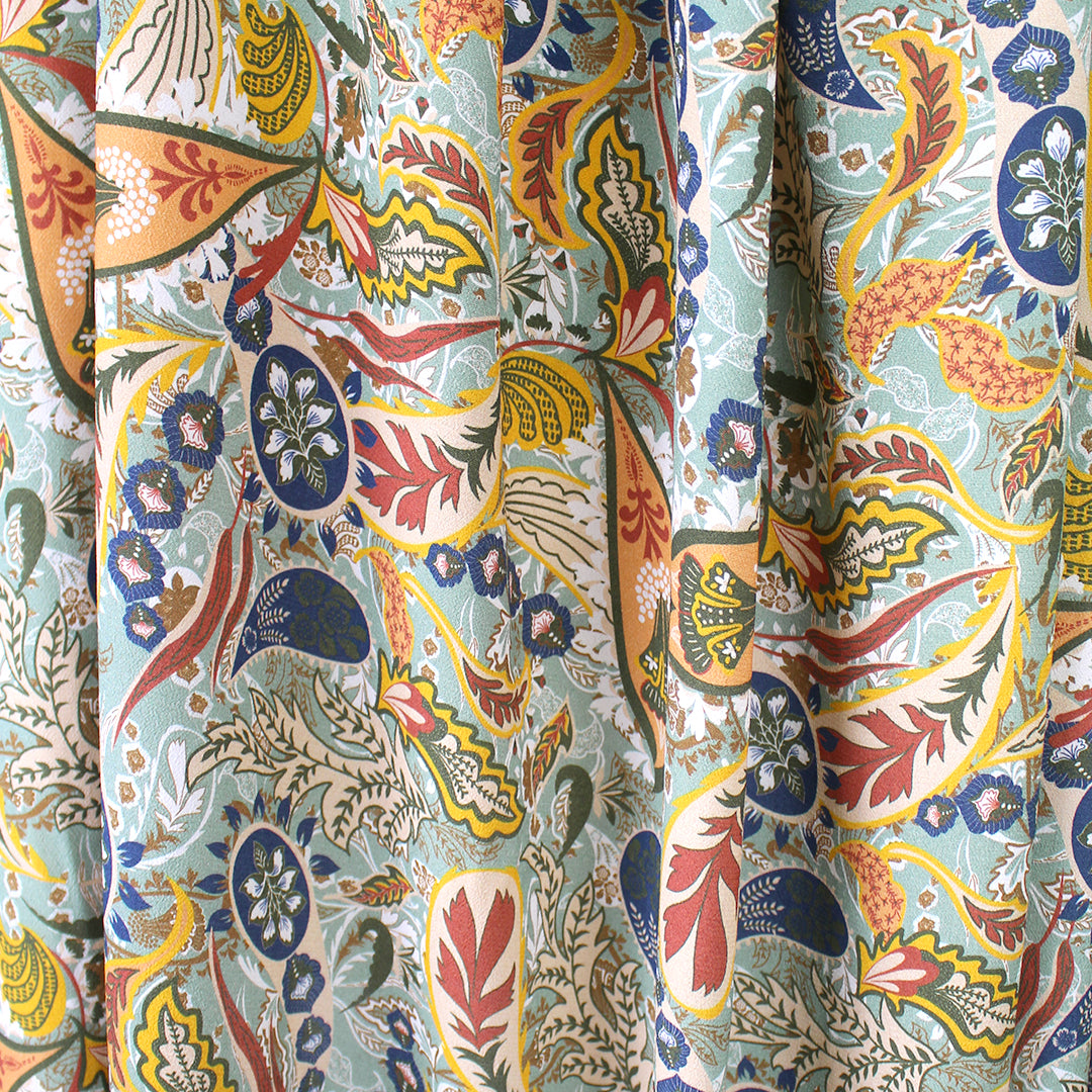 ECOVERO 'dancing paisley' viscose crepe woven .75 yds