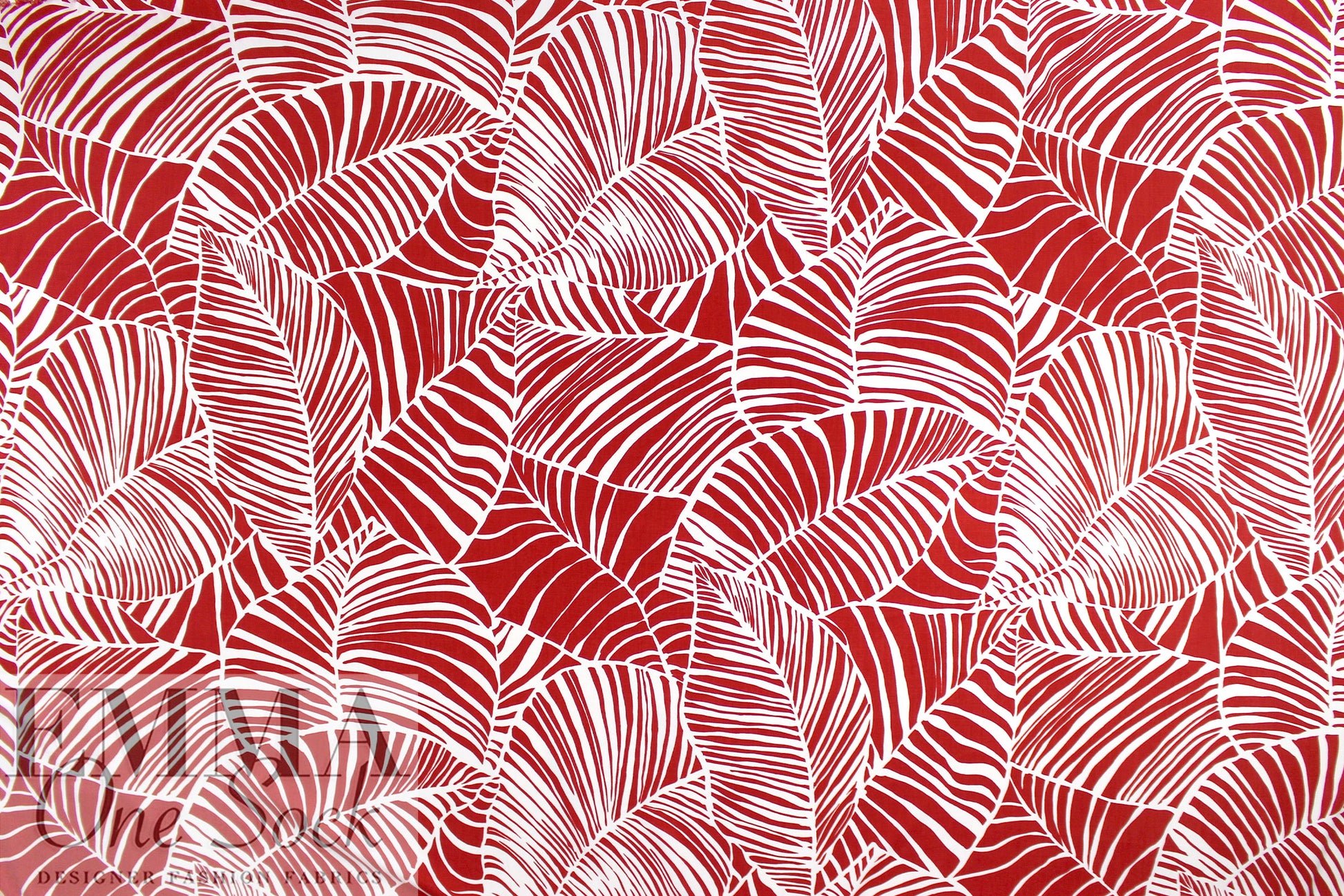 Italian 'scarlet palms' ECOVERO viscose challis woven 1.5 yd