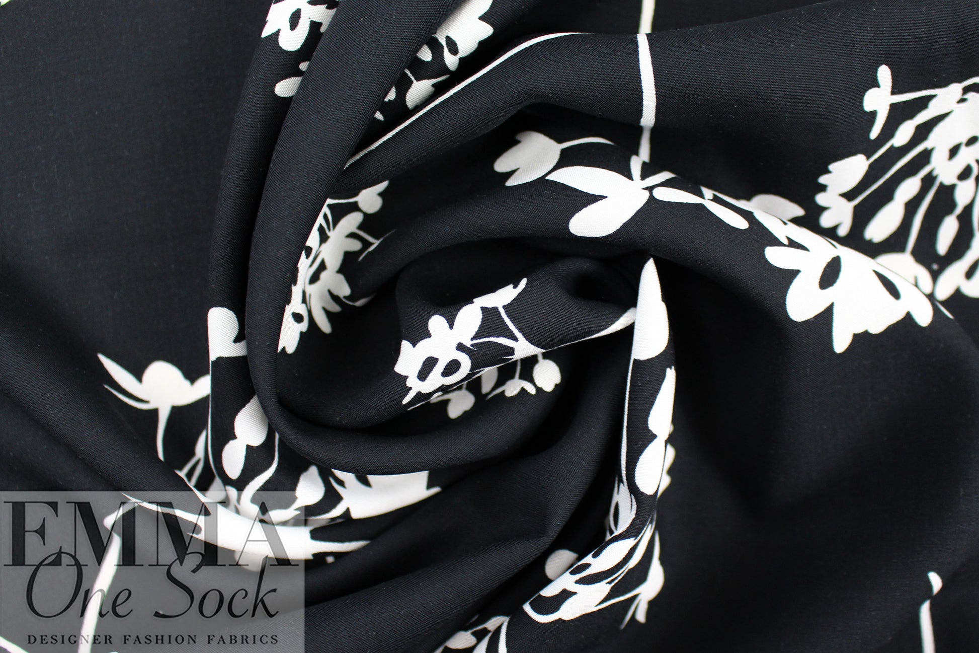 Italian 'fallen flowers' viscose challis woven 1.25 yds