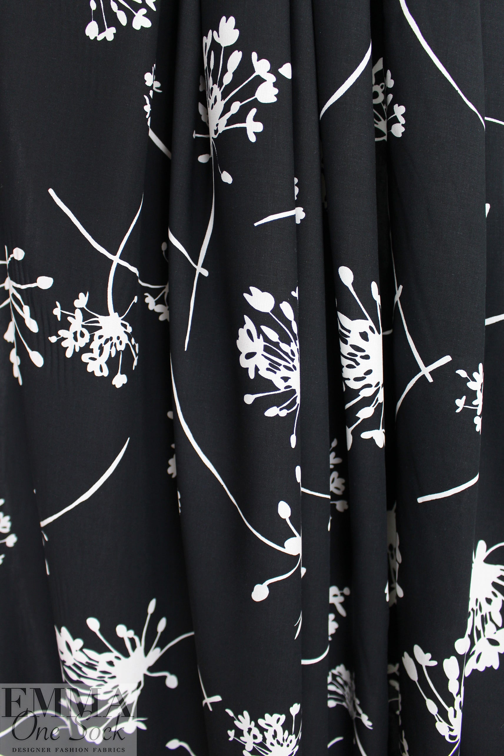 Italian 'fallen flowers' viscose challis woven 2 yd