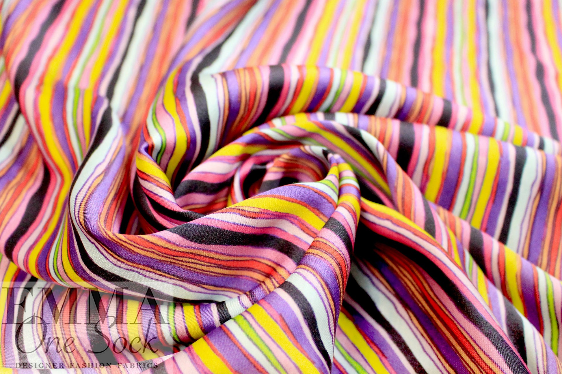 Italian 'diagonal stripe' ECOVERO satin finish viscose woven 1 yard