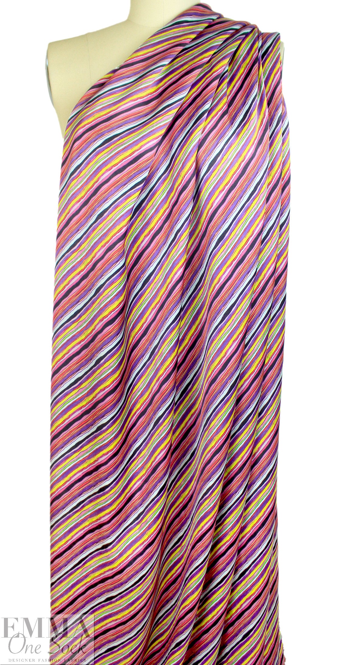 Italian 'diagonal stripe' ECOVERO satin finish viscose woven 1.625 yd