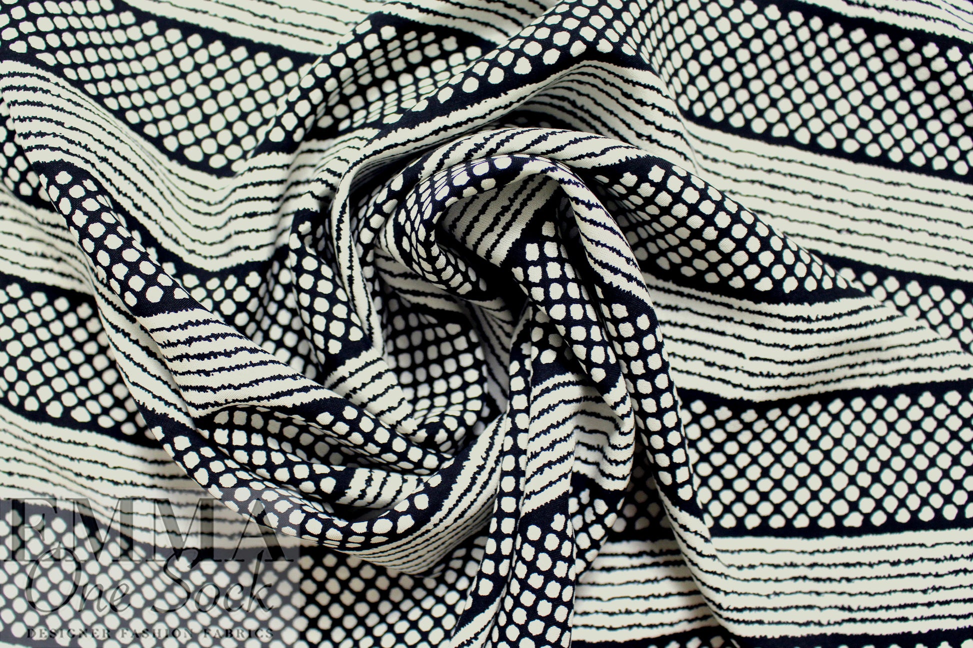 Italian 'dots and lines' ECOVERO drapey viscose woven 1.75 yds