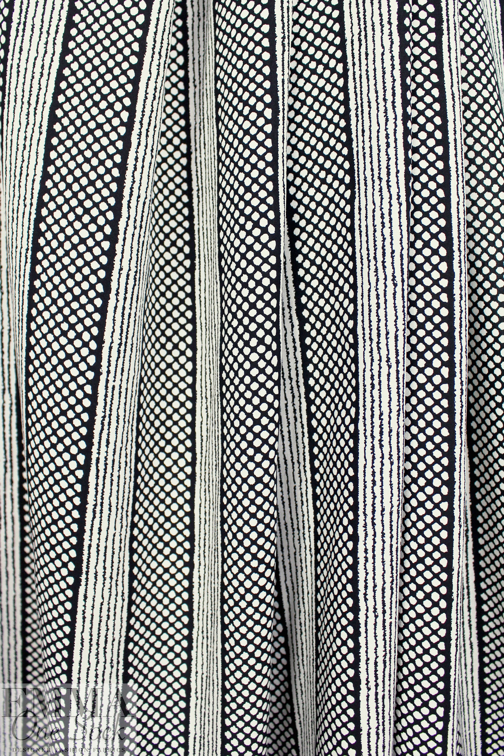 Italian 'dots and lines' ECOVERO drapey viscose woven 1.75 yds