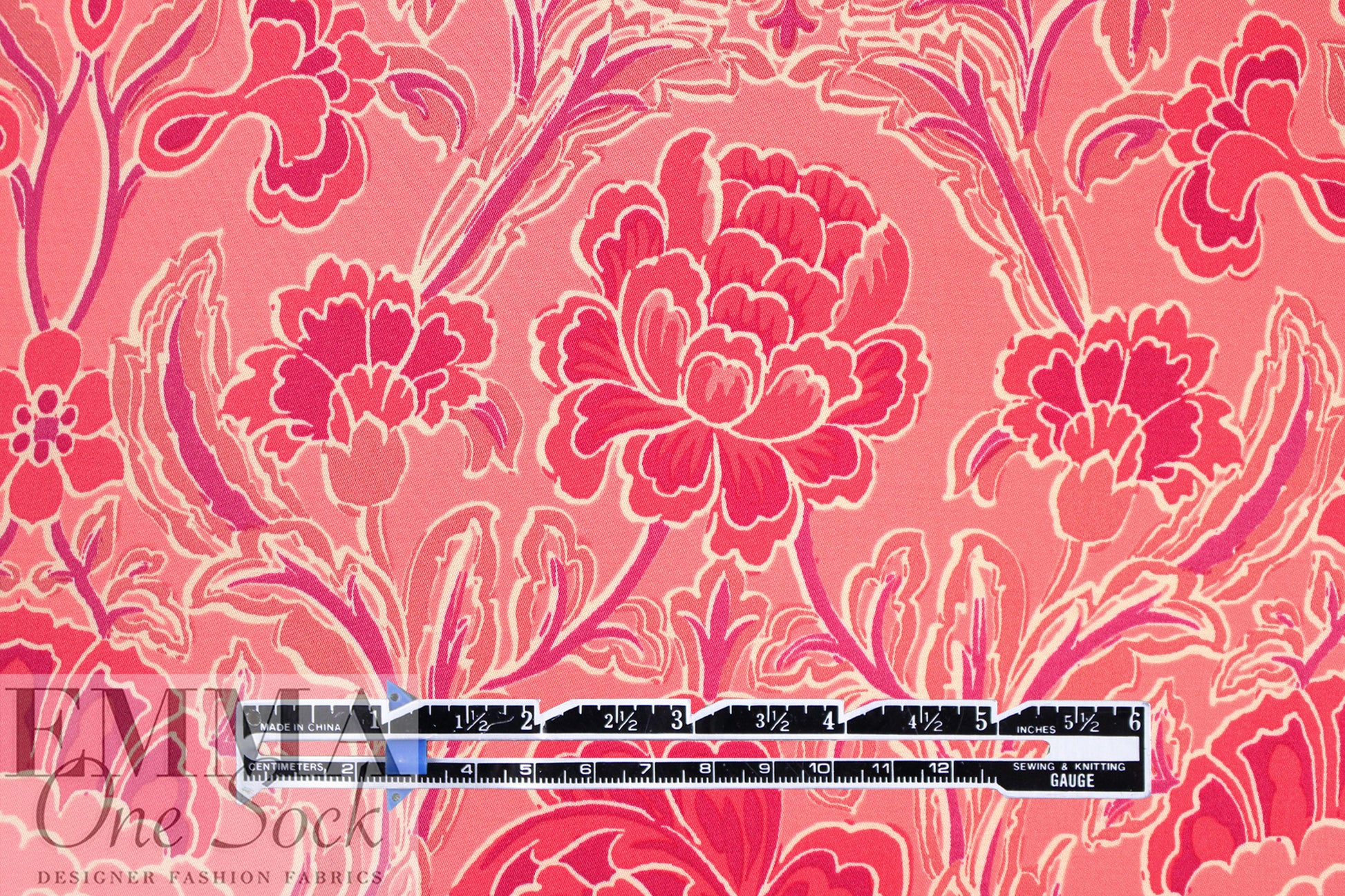 'deco drama' floral ECOVERO viscose satin woven 1.25 yds