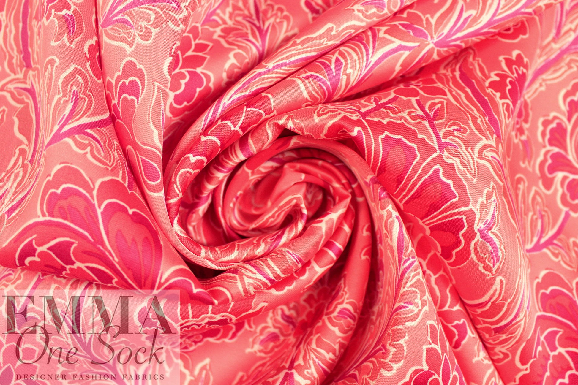'deco drama' floral ECOVERO viscose satin woven 1.75 yd