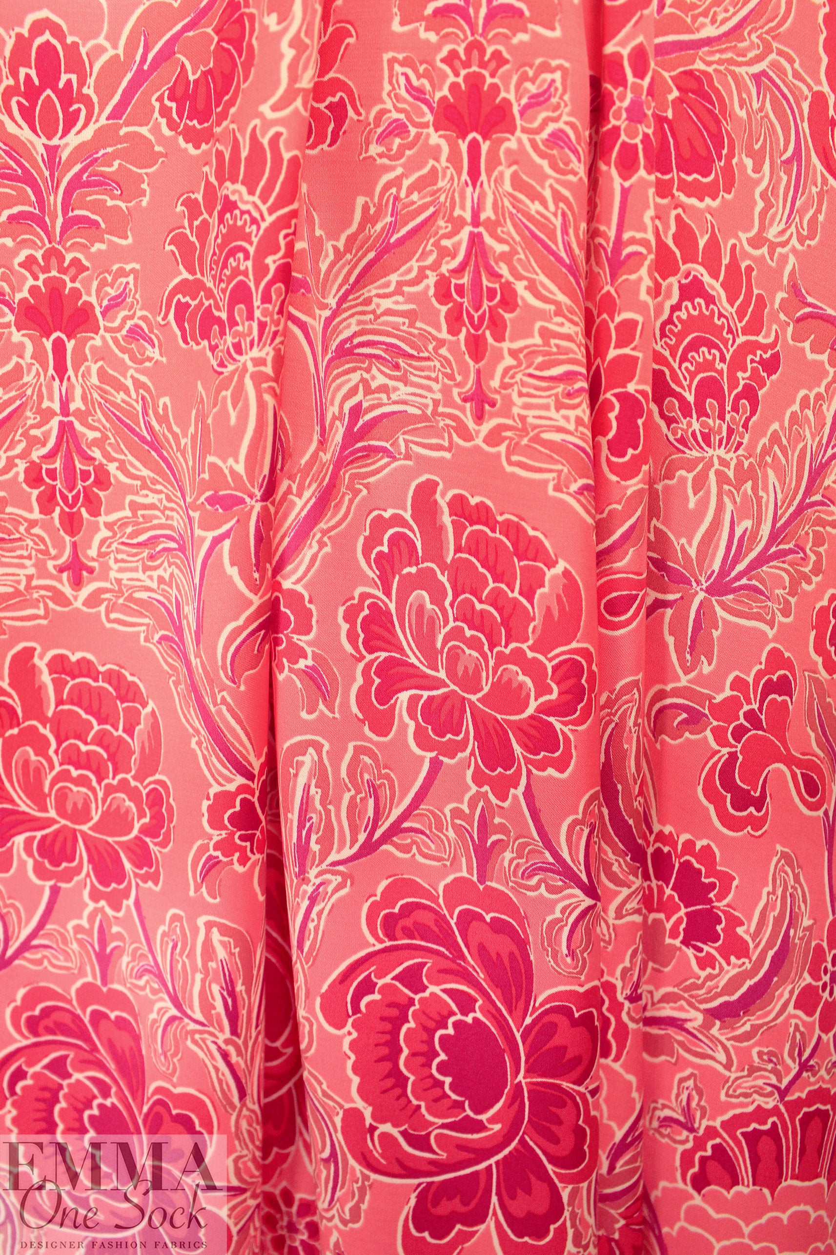 'deco drama' floral ECOVERO viscose satin woven 1.75 yd