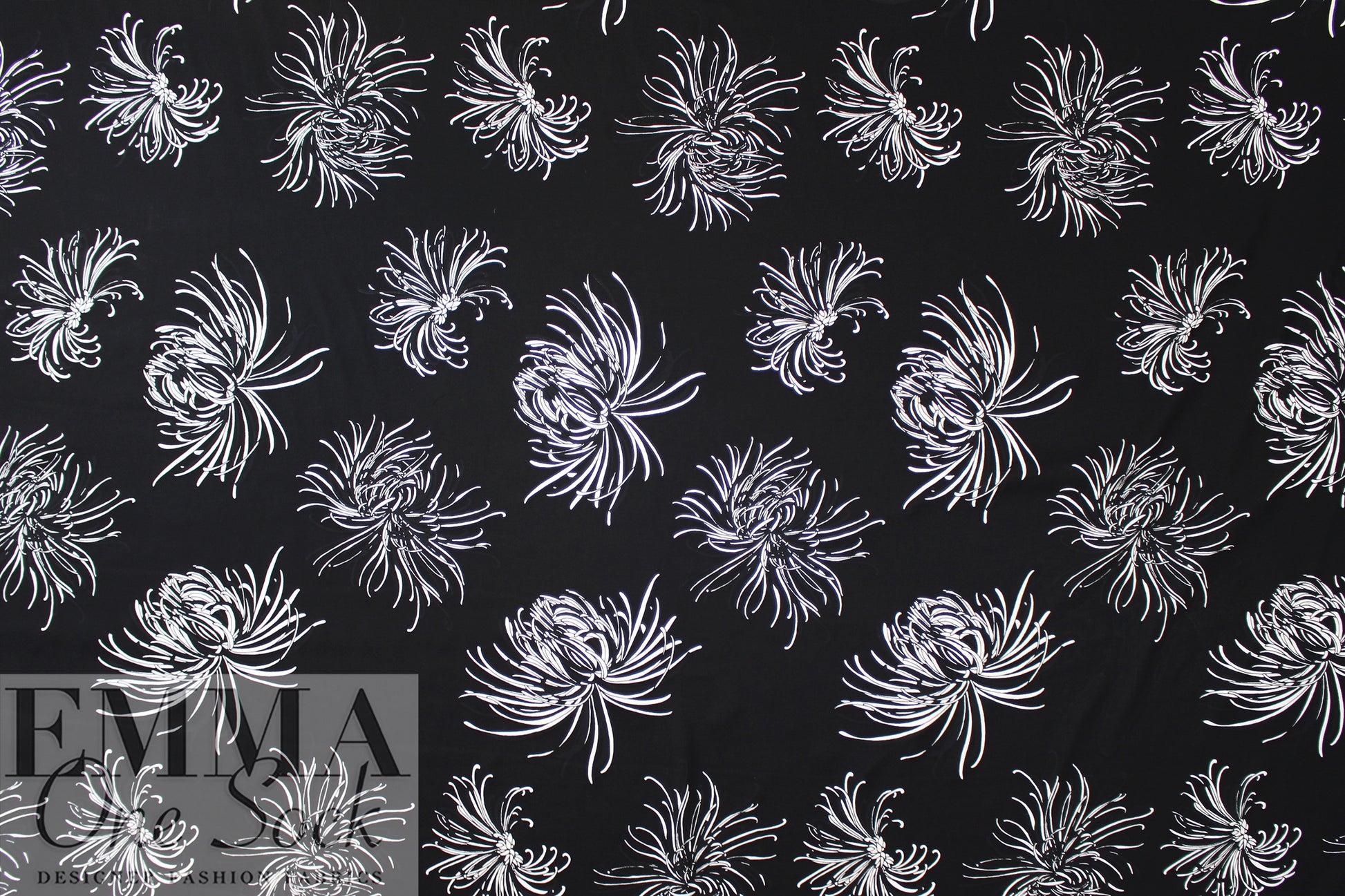The Ko0ples black/white floral ECOVERO viscose challis .625 yds
