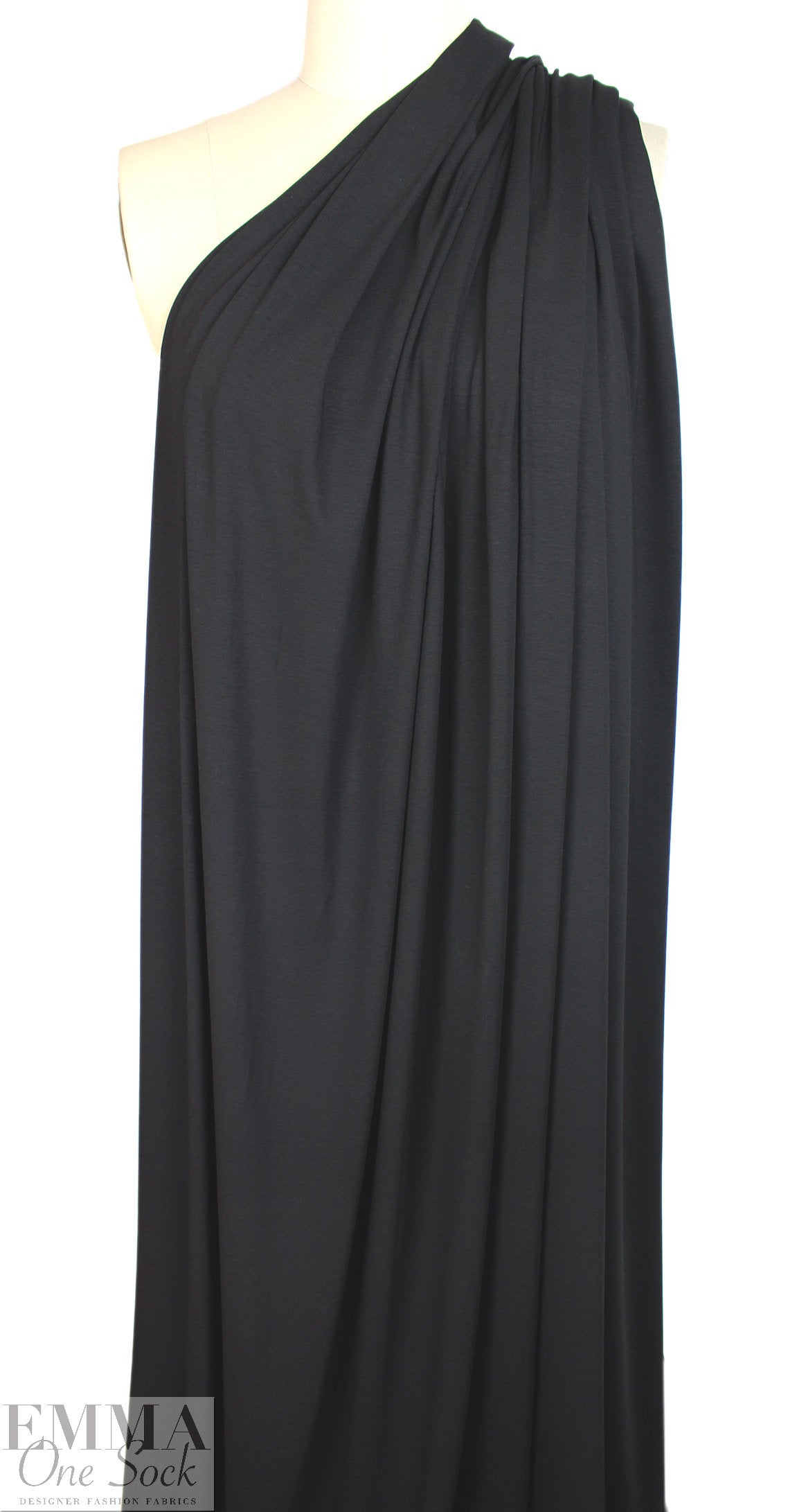 black ecovero viscose jersey knit, 215 GSM 1.25 yds