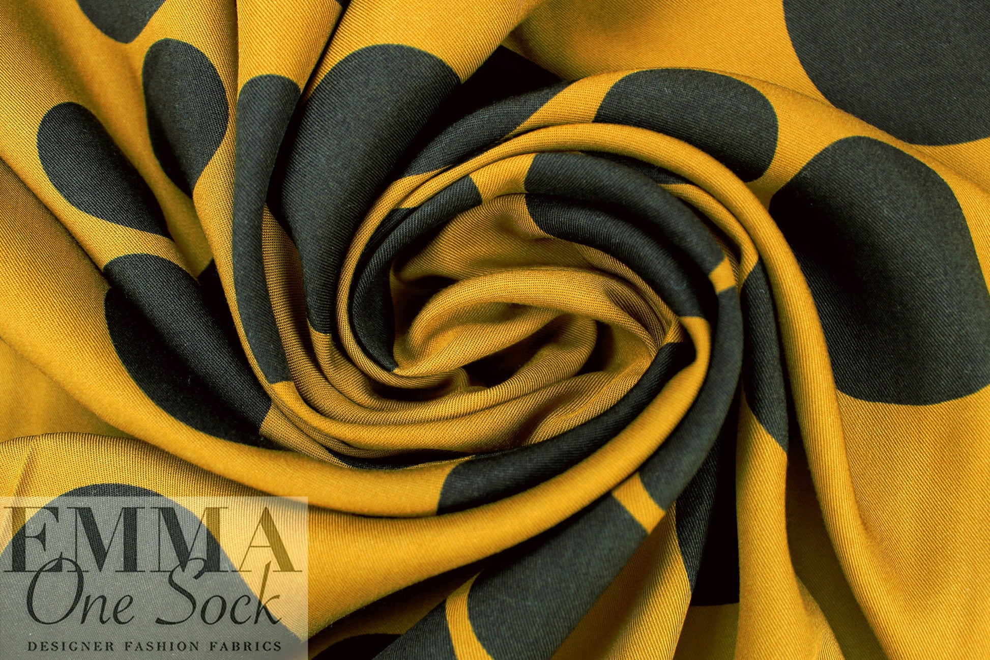 MTM ECOVERO viscose twill Oeko-Tex cert., dijon dot .5 yds