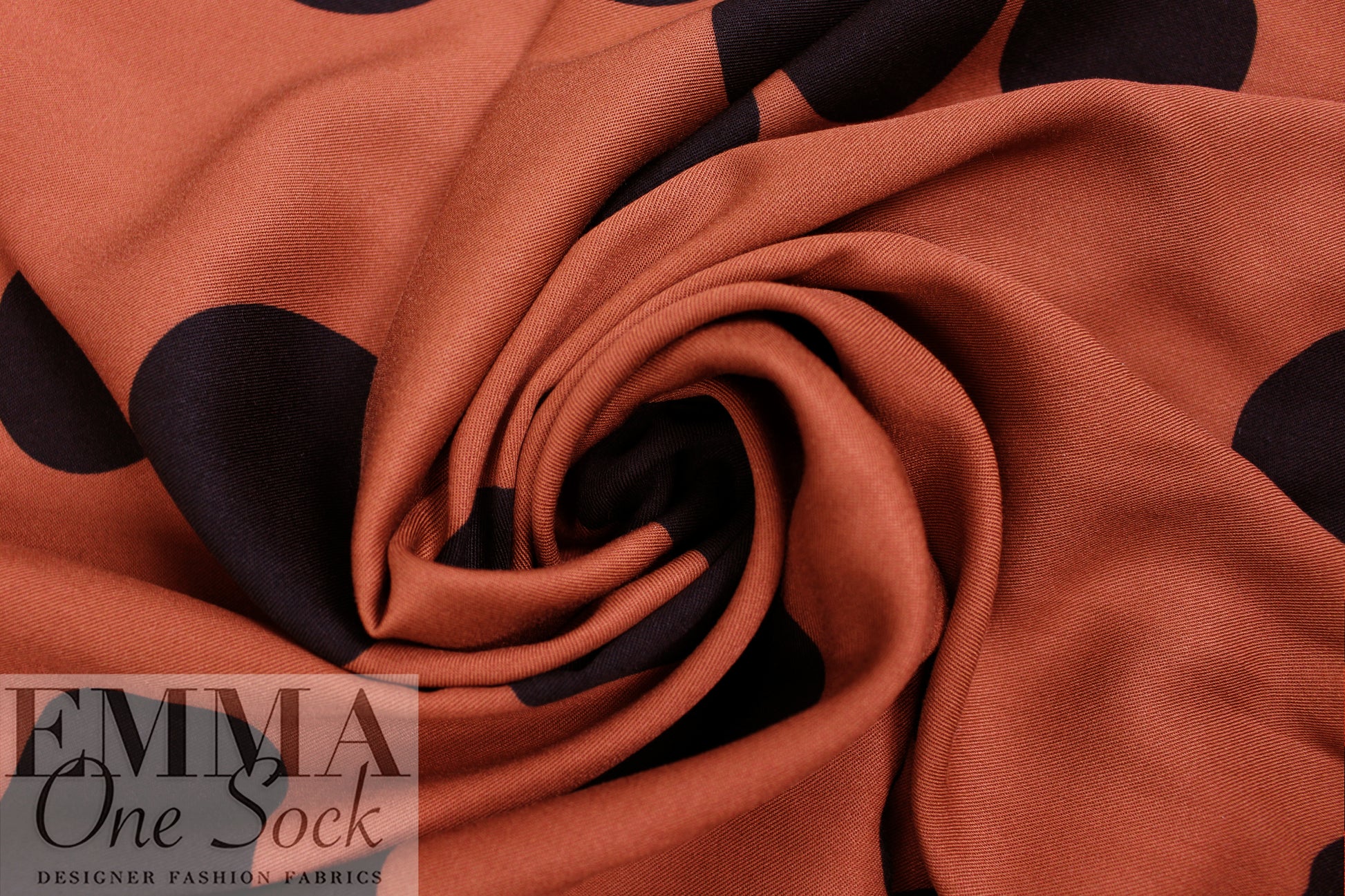 MTM ECOVERO viscose twill Oeko-Tex cert., sienna dot 2 yd