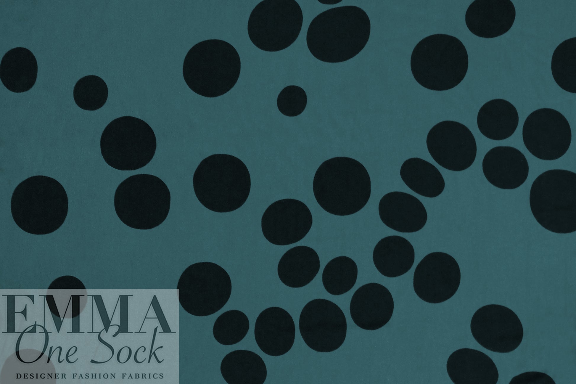 MTM ECOVERO viscose twill Oeko-Tex cert., dark teal dot .625 yds