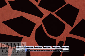 MTM ECOVERO jersey Oeko-Tex cert., 'odd puzzle' - sienna/caviar 1.25 yds