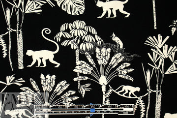 black/cream jungle sihouette Eco Vero viscose woven 2.25 yd