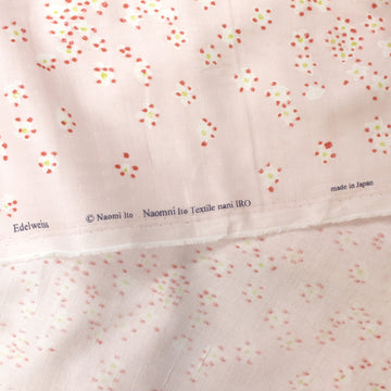 Japanese 'Edelweiss' by nani iro organic cotton double gauze panel - pink