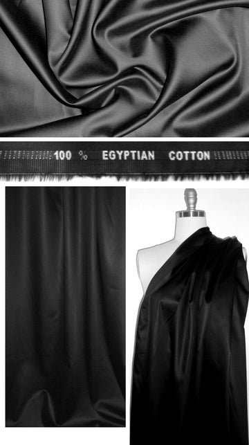 Giza 100% egyptian cotton shirting - black 1.625 yd