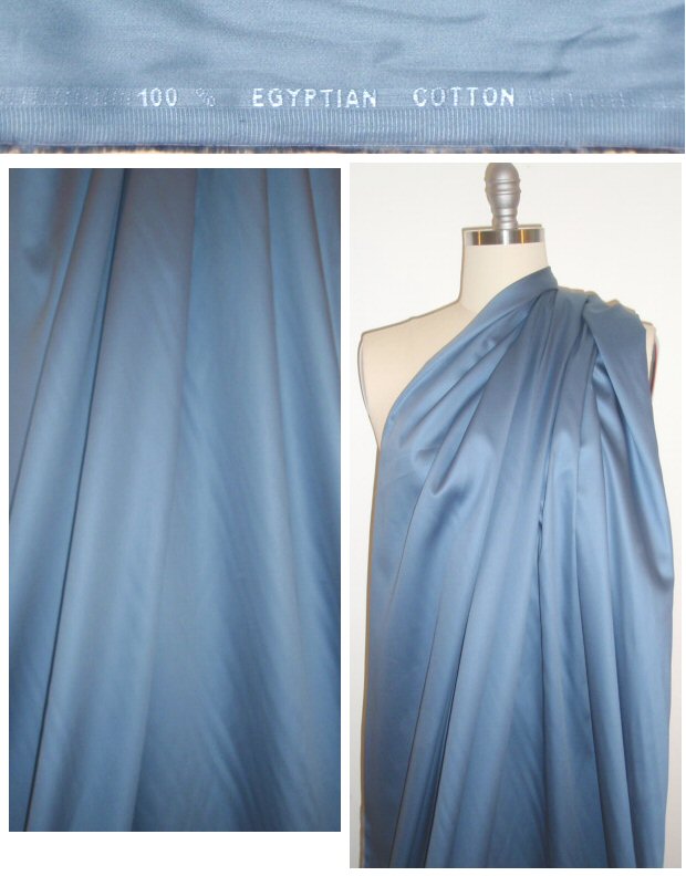 Giza 100% egyptian cotton shirting - cadet blue 1.625 yds