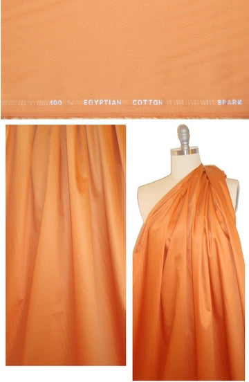Giza 100% egyptian cotton shirting - tangerine .875 yds