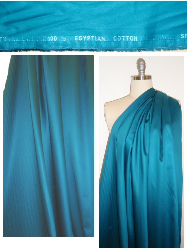 Giza 100% egyptian cotton shirting - teal 1.625 yds