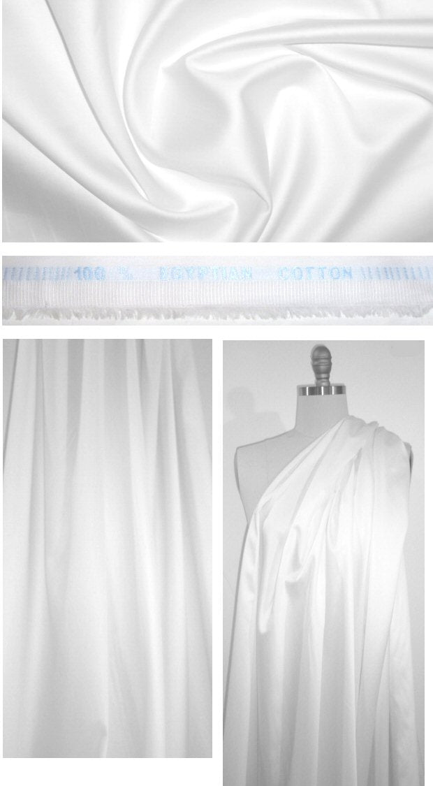 Giza 100% egyptian cotton shirting - white 1.25 yds