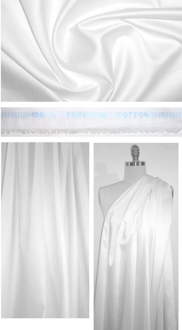 Giza 100% egyptian cotton shirting - natural white 1 yard, Minor Flaw