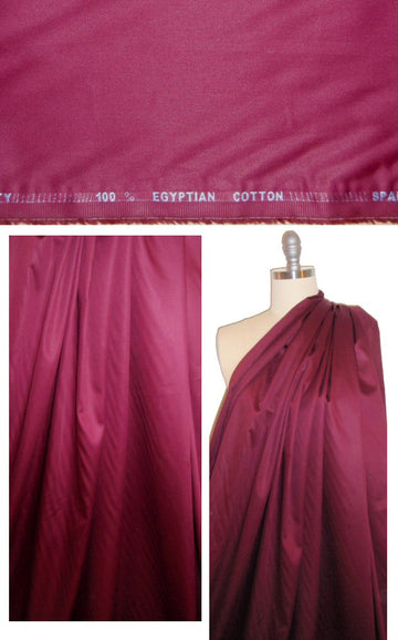Giza 100% egyptian cotton shirting - wine 1 yard