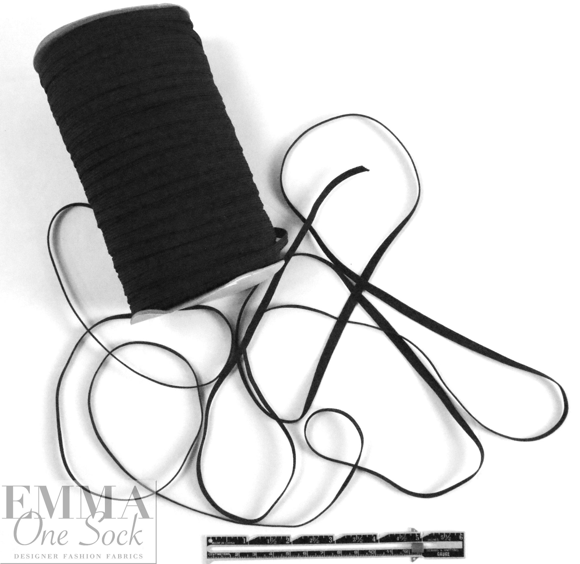 1/4-inch wide BRAIDED elastic - black
