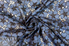 famous designer cotton eyelet voile - marine/black