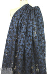 famous designer cotton eyelet voile - marine/black
