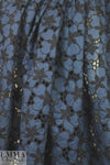 famous designer cotton eyelet voile - marine/black