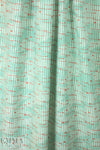 NY designer printed, embroidered silk/linen - coral stripe