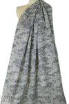 NY designer printed, embroidered silk/linen - mint stripe