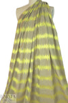 NY designer embroidered voile - khaki/lemon static