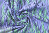 NY designer printed, embroidered raw silk - wisteria jungle .875 yds