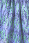 NY designer printed, embroidered raw silk - wisteria jungle .875 yds