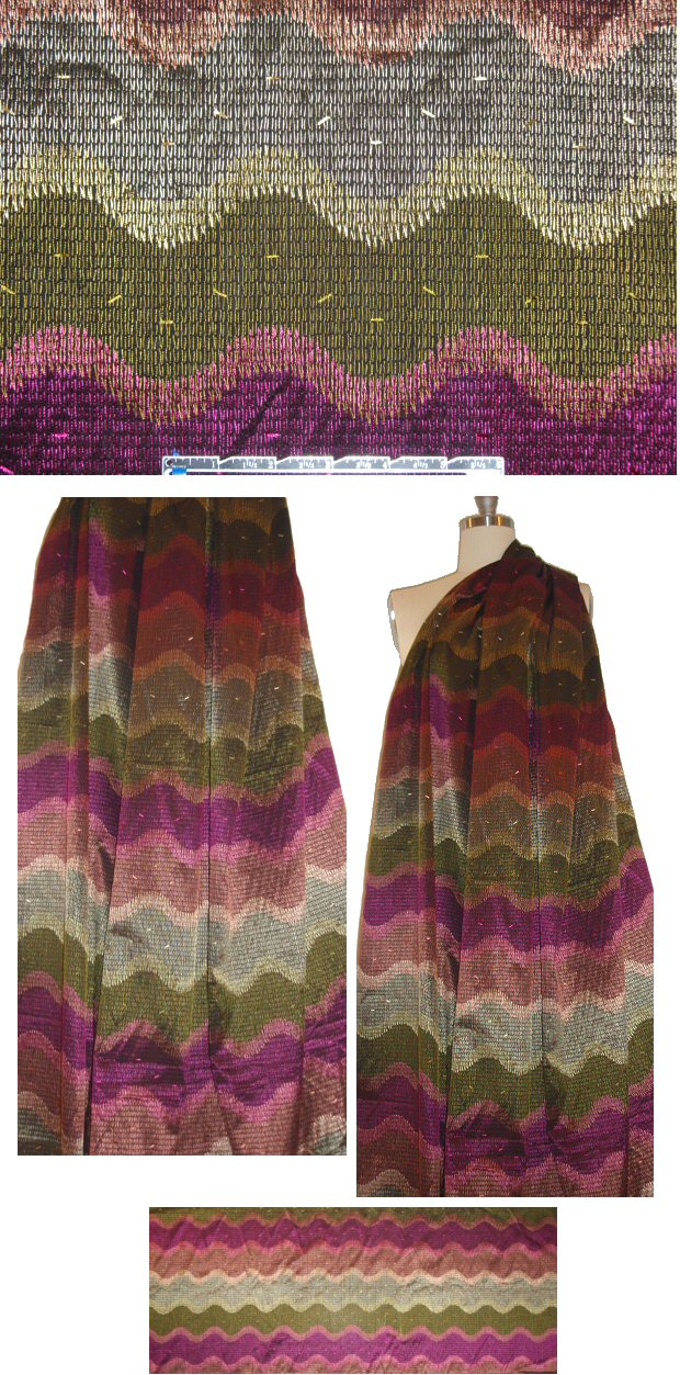 Spanish jewel-toned waves embroidered cotton 1.66 yd