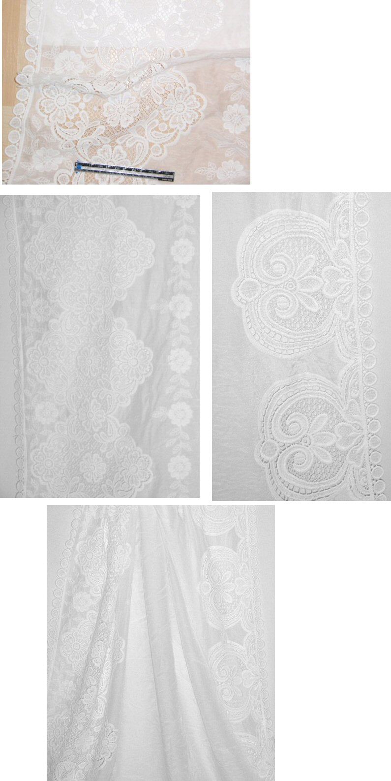 double selvedge embroidered cotton/silk voile