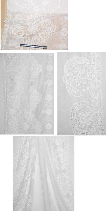 double selvedge embroidered cotton/silk voile