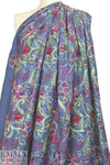 flowery embroidered lightweight blue denim